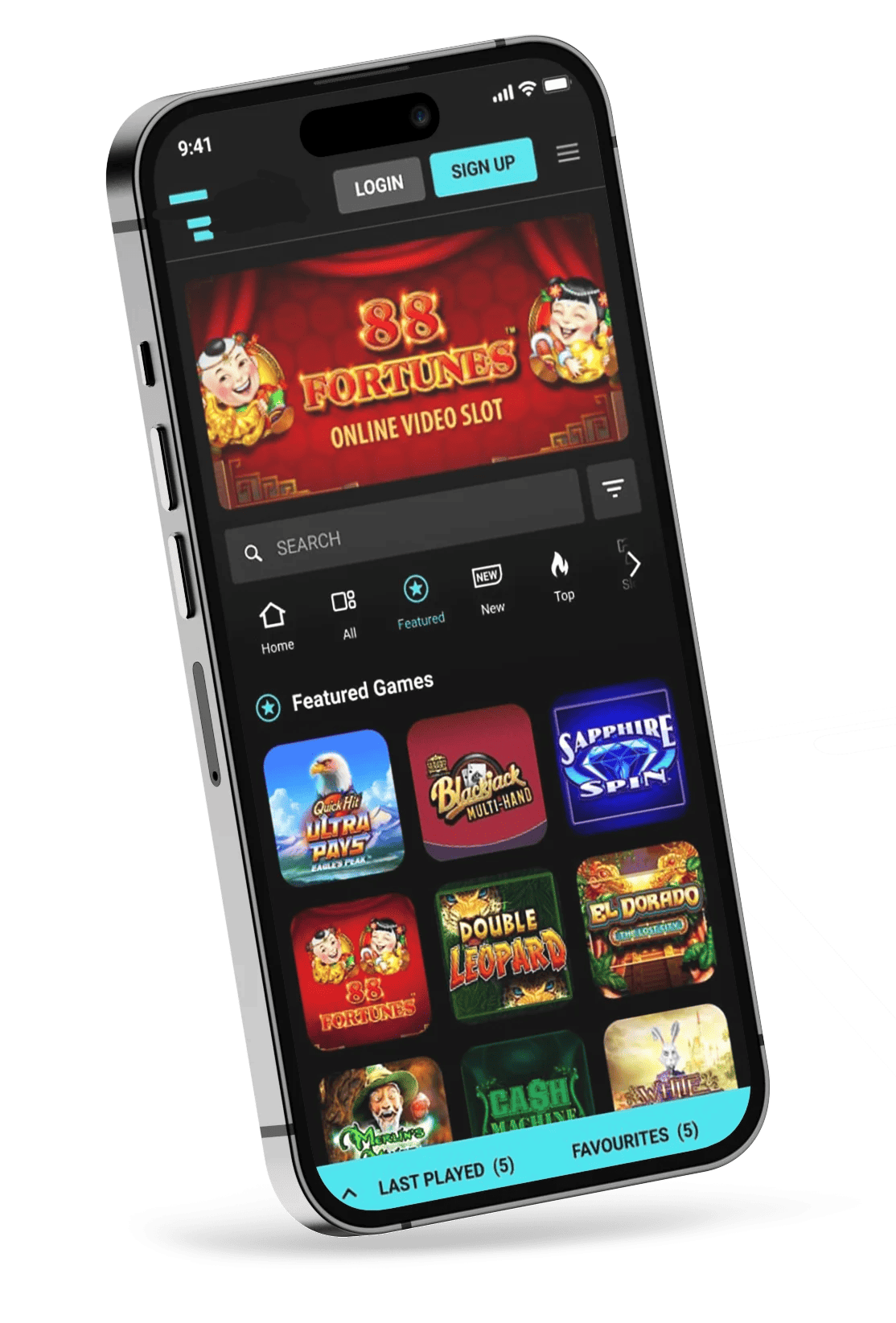 Screenshot showcasing UUOK App interface with clear menus and game selection